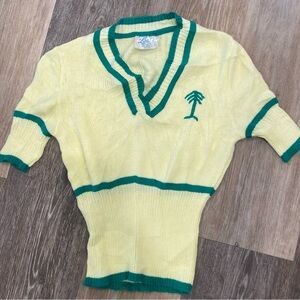 Vintage Little Lisa Yellow and Green Knit Top